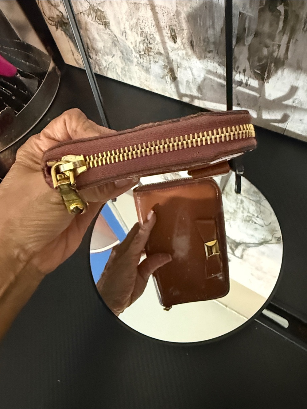 Miu Miu Brown Bow-Accent Zip Wallet - Picture 9 of 9
